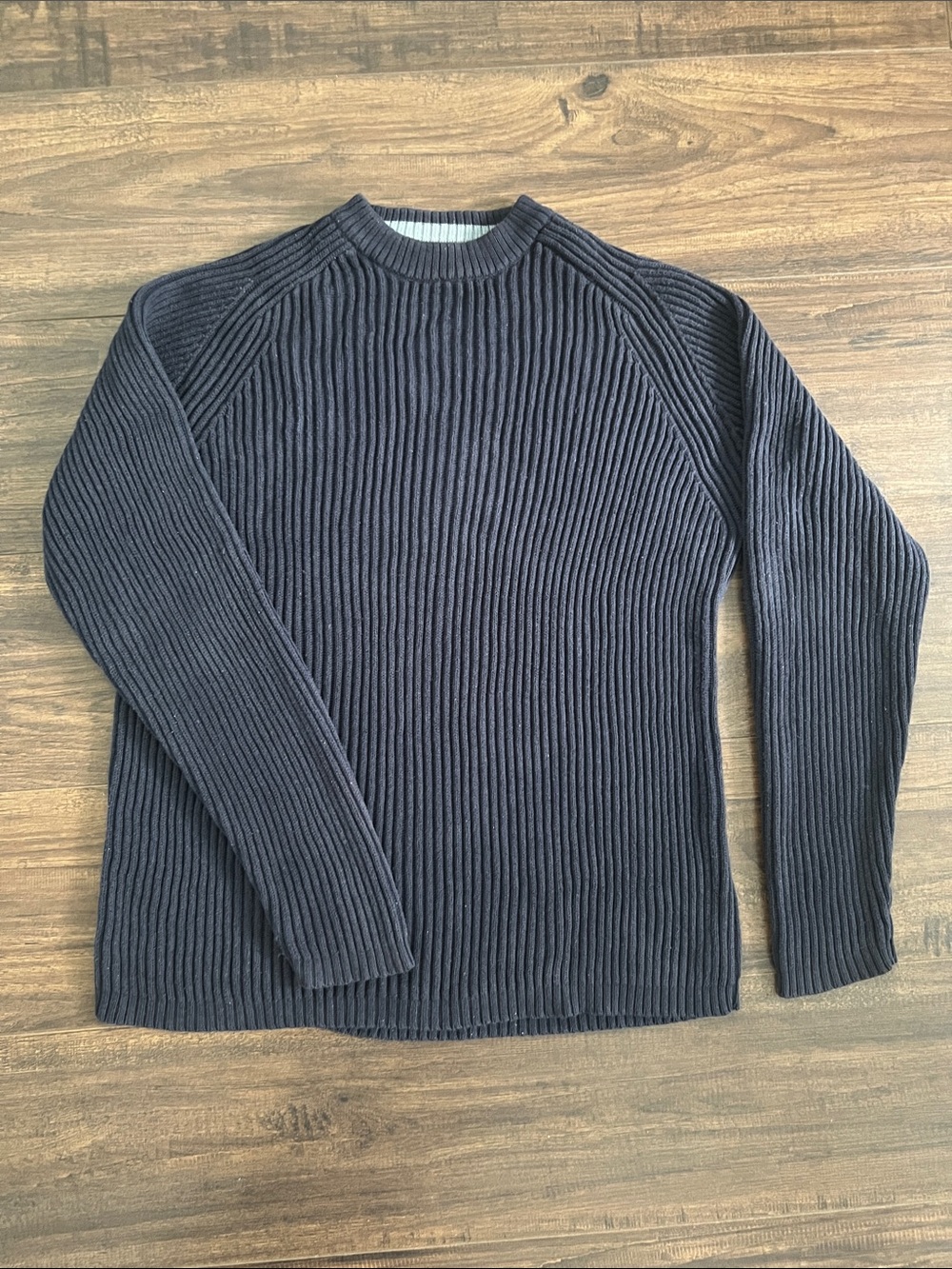 Men's Ribbed Crewneck Sweater - Navy Blue